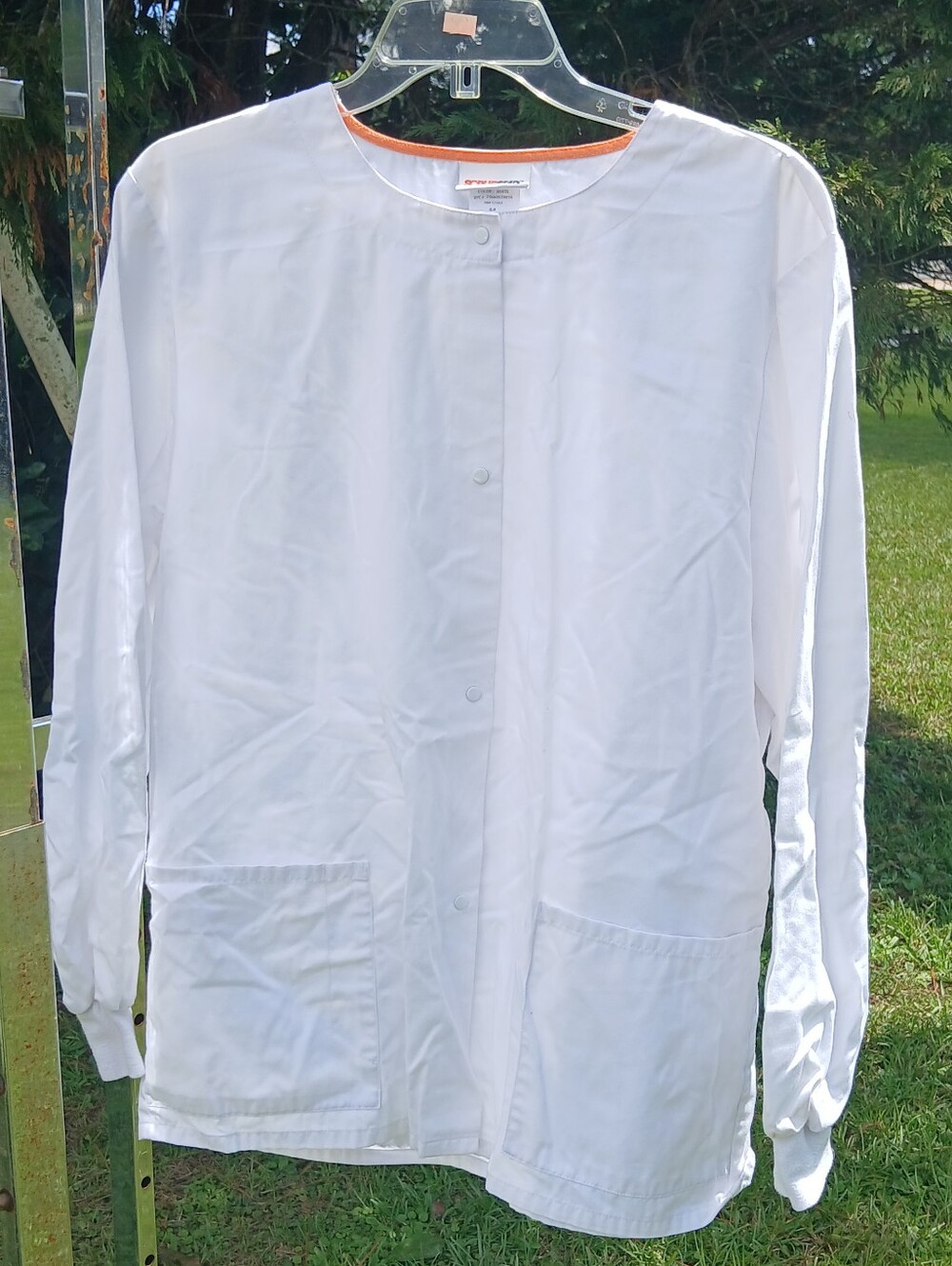 Scrubstar White Long-Sleeve Scrub Jacket